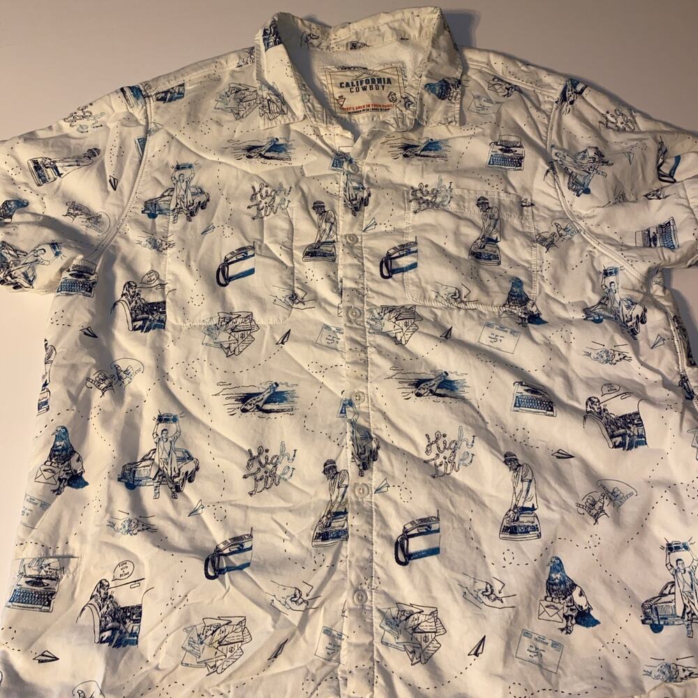 California Cowboy Men’s High Water Shirt The Analog, White Sand Size XXL